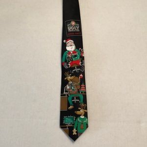 Hallmark Ugly Sweater Office Party Christmas Necktie Santa Reindeer